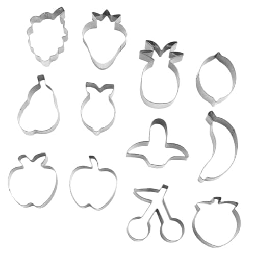LOORGVEL 12 Stück Teiliges Ausstecher Set Lebensmittelechtem und Langlebig Kreative Obst Ausstechformen für Plätzchen Kekse und Fondant Einfach zu Reinigen und Wiederverwendbar von LOORGVEL