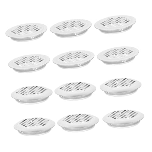 LOORGVEL 12 Stück Teiliges Edelstahl Lüftungsgitter Rund mit Lochdurchmesser Möbel Lüftungsventile für Schränke Kleiderschränke Schuhschränke Langlebig Hitzebeständig Einfache Montage von LOORGVEL