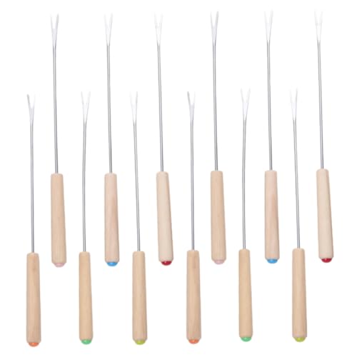 LOORGVEL 12 Stück Teiliges Edelstahl mit Farbcodiertem Eichenholzgriff Lange Fonduegabeln für Käse Schokolade und Fleisch Hitzebeständig und Langlebig für Familienfeiern und Partys LOORGVEL 12 Stück Teiliges Edelstahl mit Farbcodiertem Eichenholzgriff Lange Fonduegabeln für Käse Schokolade und Fleisch Hitzebeständig und Langlebig für Familienfeiern und Partys von LOORGVEL