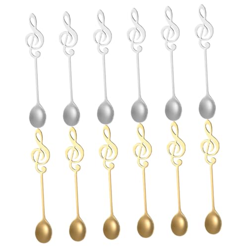 LOORGVEL 12 Stück Teiliges Kaffeelöffel Musikalische Noten Design Rührlöffel für Kaffee Milch Joghurt Birds Nest Stilvoll Kompakt und Leicht zu Reinigen LOORGVEL 12 Stück Teiliges Kaffeelöffel Musikalische Noten Design Rührlöffel für Kaffee Milch Joghurt Birds Nest Stilvoll Kompakt und Leicht zu Reinigen von LOORGVEL