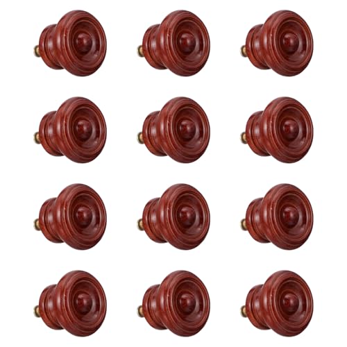 LOORGVEL 12 Stück Teiliges Massivholz Möbelgriffe Rund Robuste Schrankgriffe für Küchenschränke Elegante Türknöpfe für Kommode Kleiderschrank Bücherregal Langlebige Holzgriffe von LOORGVEL