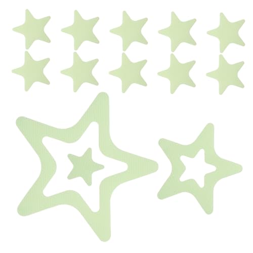 LOORGVEL 12 Stück Teiliges Rutsch Badezimmeraufkleber Selbstklebend Sternförmig Leuchtend rutschfeste Badewannensticker für Rutschige Böden und Treppen Sicher und Langlebig von LOORGVEL