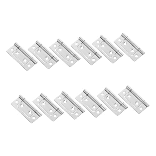LOORGVEL 12 Stück Teiliges Scharniere für Möbeltüren Selbstschließend Dämpfend aus Dickem Edelstahl Geräuscharm Flächenbündig Geeignet für Küchen und Schrankschranktüren Einfache Montage von LOORGVEL