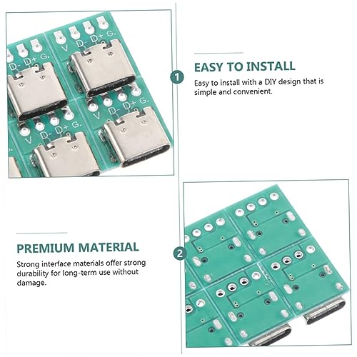 LOORGVEL 12 Stück Teiliges USB C Connector Board DIY mit PCB Converter Langlebiger USB C Verteiler Adapter für Stabile Datenübertragung Geeignet für Kabel und Kabeltransfer im Zuhause und von LOORGVEL