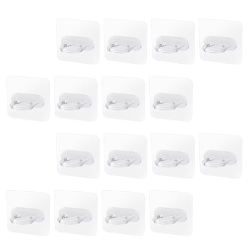LOORGVEL 16 Stück Teiliges Selbstklebendes Sprayflaschen halter Transparent Multifunktionale Wandhaken für Bad Küche Fliesen Edelstahl kein Bohren Starke Haftung Vielseitig als Klebehaken von LOORGVEL