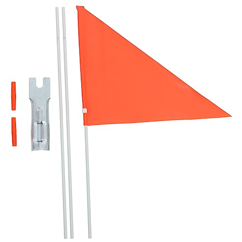 LOORGVEL 1satz Reflektierende Fahrradflagge Mit Fiberglas Flaggenmast Für Kinderfahrräder Dreieckige Sicherheitsfahne Orange Zur Warnung Und Beim Radfahren von LOORGVEL