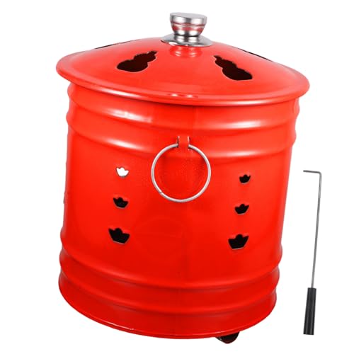 LOORGVEL 1Stück Brennbare Feuerstelle für Garten Robuster Verbrennungseimer Rot für Langlebig Handhaben als für Freunde von LOORGVEL