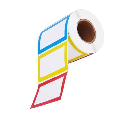 LOORGVEL 2 Rollen Bunte Selbstklebende Namensetiketten Vielseitige Klassifizierungsaufkleber für Schule Büro Haushalt Ablösbar und Beschriftbar mit Stift Marker Kreide Haften Allen von LOORGVEL