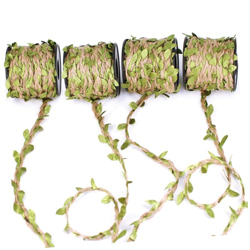 LOORGVEL 2 Rollen Künstliche Efeu Dekorseile mit Grünen Blättern Wasserfestes DIY Rattan Seil für Wanddeko Hochzeitsgirlande Geschenkverpackung Robuste Bastelschnur für Innen und Außen LOORGVEL 2 Rollen Künstliche Efeu Dekorseile mit Grünen Blättern Wasserfestes DIY Rattan Seil für Wanddeko Hochzeitsgirlande Geschenkverpackung Robuste Bastelschnur für Innen und Außen von LOORGVEL