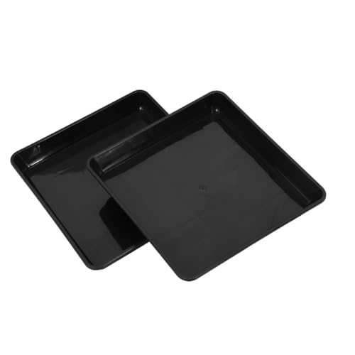 LOORGVEL 2 STÜCK Quadratischer Pflanzenuntersetzer Robuster Kunststoff Pflanztopf untersetzer mit Dickem Boden Wasserauffangend und Stabil Geeignet für Balkon Garten Innen Außenbereich von LOORGVEL