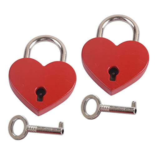 LOORGVEL 2 Sätze Herzschloss mit Schlüssel Kreative Kleine Vorhängeschlösser für Schmuckbox Tagebuch Handtasche Reise und Gepäckschloss für Valentinstag und LOORGVEL 2 Sätze Herzschloss mit Schlüssel Kreative Kleine Vorhängeschlösser für Schmuckbox Tagebuch Handtasche Reise und Gepäckschloss für Valentinstag und von LOORGVEL