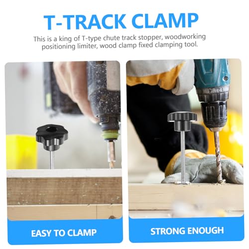 LOORGVEL 2 Sätze Holz T track Klemmhalterung mit Langlebigem Griff Starke Klemmkraft für Werkstückfixierung Vielseitig für Tischkreissäge Bohrmaschine und Werkbank Einfache Bedienung für von LOORGVEL