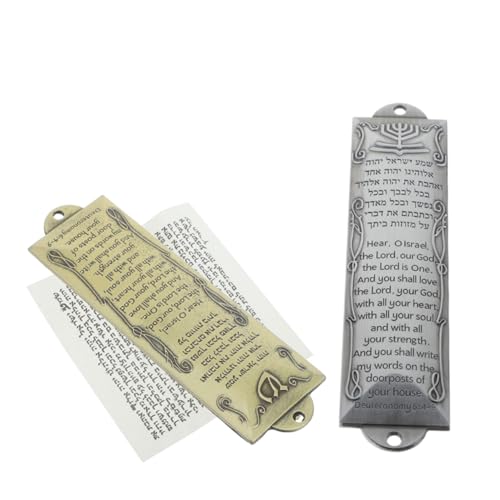LOORGVEL 2 Sätze Metall Mezuzah mit Authentischer Schriftrolle Religiöse Türdekoration für Jüdisches Zuhause Handgefertigt aus Zinklegierung Spiritueller Schutz für Eingang als religiöses LOORGVEL 2 Sätze Metall Mezuzah mit Authentischer Schriftrolle Religiöse Türdekoration für Jüdisches Zuhause Handgefertigt aus Zinklegierung Spiritueller Schutz für Eingang als religiöses von LOORGVEL