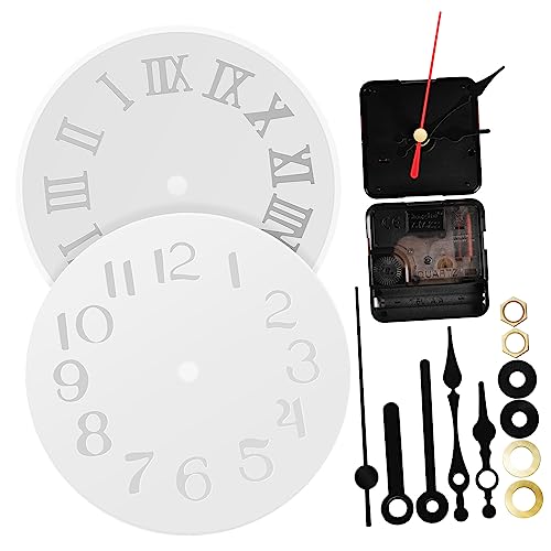 LOORGVEL 2 Sätze Uhrwerk Ersatz Kit mit Silikonformen und Uhrzeigern DIY Wanduhr Mechanismus Reparaturset für Kreative Uhr Herstellung und Wanddekoration von LOORGVEL