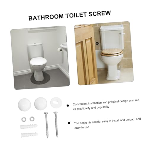 LOORGVEL 2 Sätze Wc Befestigungsschrauben Toiletten Schrauben mit Deko muttern Robustes Schraubenset für Wc sitz Austausch Einsetzbar Langlebig und Einfach zu Montieren von LOORGVEL