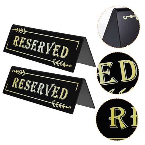 LOORGVEL 2 Stück Acryl Reserviert Schild Dreieck Tischkarte für Hochzeit Party Bankett Restaurant Hotel Sitzplatzreservierung Langlebig Minimalistisches Design von LOORGVEL