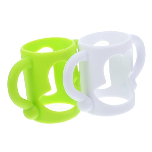 LOORGVEL 2 Stück Babyflaschen Griff Weiche Flaschenhalter für Sichere Handhabung Ergonomisch Geformt für Einfach zu Montieren Passend für Schmale Babyflaschen Fördert Selbstständiges von LOORGVEL