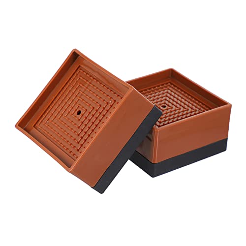 LOORGVEL 2 Stück Bett Fuß Booster Schreibtischlifter Heber Plattform Rahmen Monitor Möbel Verstellbare Nivellierfüße Aufzüge Erhöher Sitzerhöhung Aufzug Einstellbar Plastik Brown von LOORGVEL