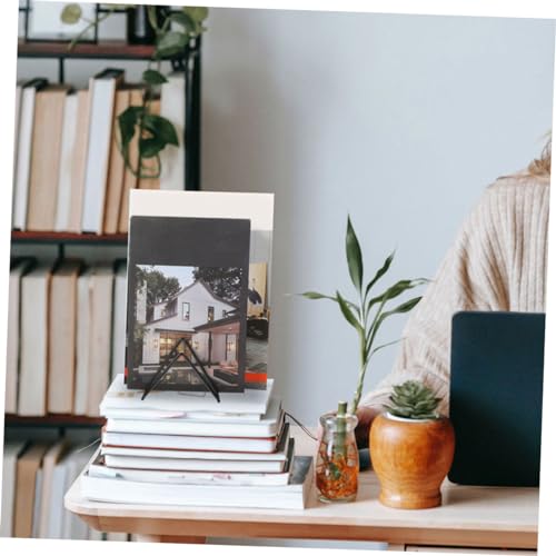 LOORGVEL 2 Stück Bücherregal aus Stabilem Eisen Dreieckiger Aufsteller für Schreibtisch und Büro Multifunktionaler Organizer für Bücher Akten und Zeitschriften Modernes Design in Schwarz von LOORGVEL