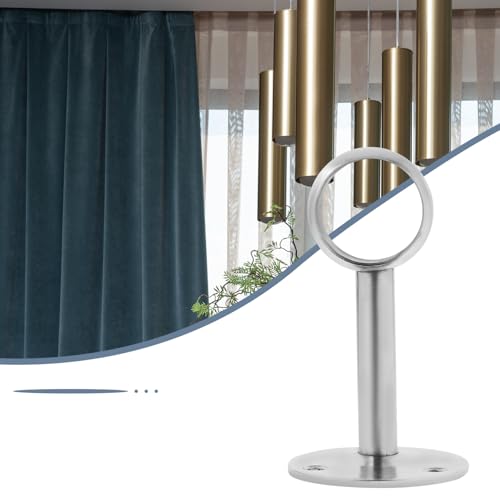 LOORGVEL 2 Stück Edelstahl Gardinenstangenhalterung Gardinenstangenhalter Duschvorhang Halterung für Kleiderschrank und Bad Rostfrei Belastbar Einfache Montage für Innenlauf von LOORGVEL