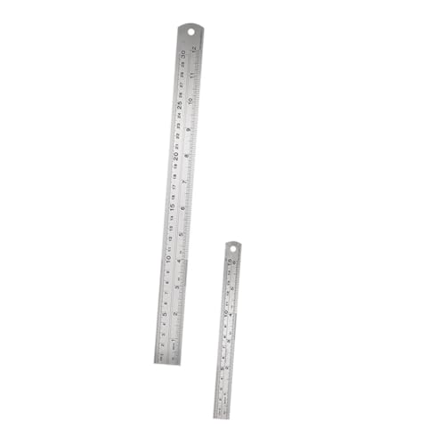 LOORGVEL 2 Stück Edelstahl Lineal Präzisions messlineal mit Doppelseitiger Teilung Rostfreies Robust Langlebiges Gerade Lineal für Schule Büro Zeichnen Technik und Heimgebrauch von LOORGVEL