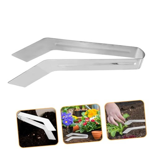 LOORGVEL 2 Stück Edelstahl Pflanzentang Ergonomisch Gartenwerkzeug Pflanzen Entfernen und Transplantieren Praktisch Langlebig für Zimmerpflanzen und Gartenliebhaber von LOORGVEL