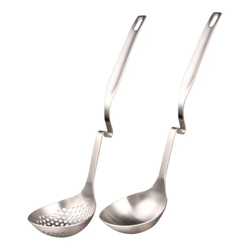 LOORGVEL 2 Stück Edelstahl Suppenkellen Set Teilig Langstielige Schöpflöffel und Schaumlöffel für Hotpot Spülmaschinenfest Praktisch und Robust LOORGVEL 2 Stück Edelstahl Suppenkellen Set Teilig Langstielige Schöpflöffel und Schaumlöffel für Hotpot Spülmaschinenfest Praktisch und Robust von LOORGVEL