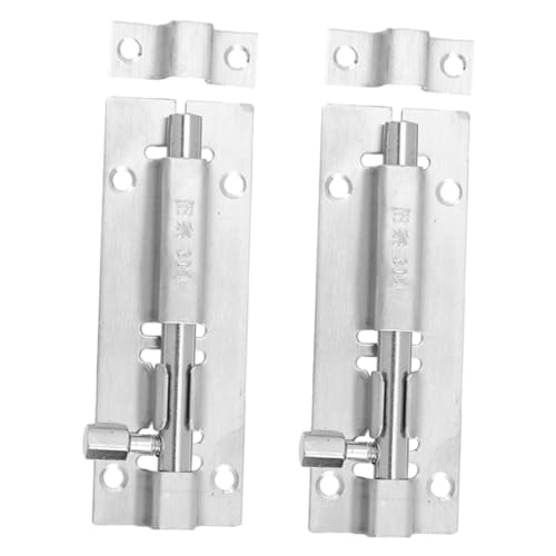 LOORGVEL 2 Stück Edelstahl Türbolzen Robuster Schiebetür Riegel Langlebige Sicherheitsschlösser für Innen und Bildschirmschutztüren Einfache Montage Korrosionsbeständig für Zuhause von LOORGVEL