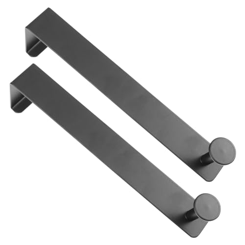 LOORGVEL 2 Stück Edelstahl Türhaken Lang Punch Abnehmbar Vielseitig für Garderobe Bad Küche Langlebig Modernes Design für Mäntel Hüte Handtücher Platzsparend von LOORGVEL