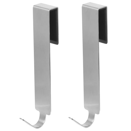 LOORGVEL 2 Stück Edelstahl Türhaken ohne Bohren Robuster Über tür aufhängehaken für Jacken Hüte Handtücher Platzsparend für Schlafzimmer Bad Küche Langlebig und Rostfrei von LOORGVEL