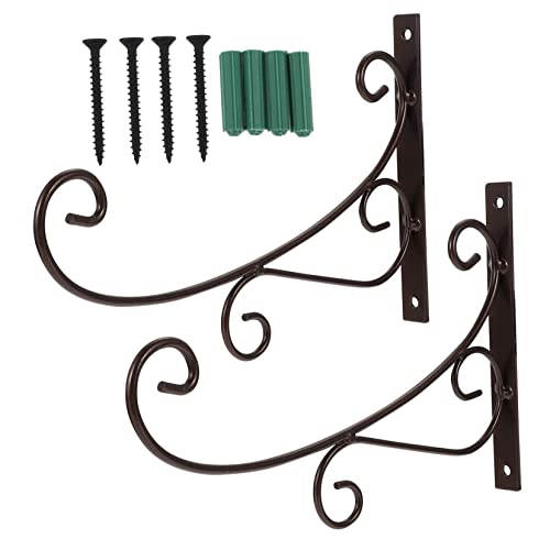 LOORGVEL 2 Stück Eisen Hängender Dekorationshaken für Laternen und Pflanzen Set Wandleuchte und Blumenampel Halter Antik Vielseitig für Windspiele Vogelhäuschen und von LOORGVEL