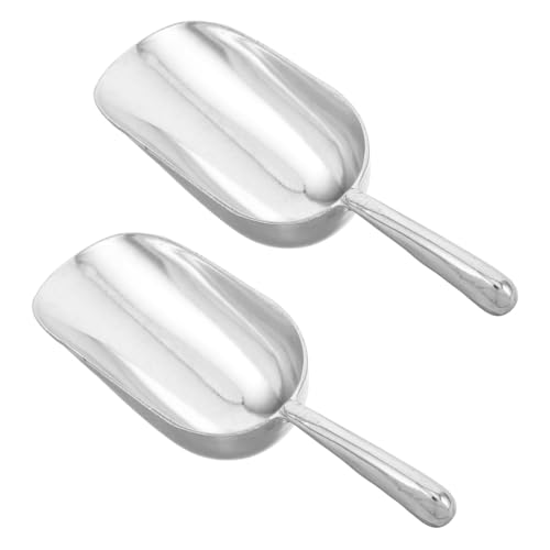 LOORGVEL 2 Stück Eisschaufel Mehlschaufel winzige Schaufel Scoop Küchenfutter schöpfert Essensschaufel Eisportionierer für den Gefrierschrank Küchenschaufeln Aluminiumlegierung Grau von LOORGVEL