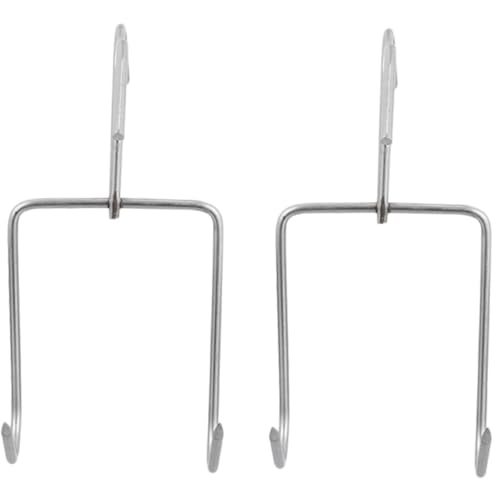 LOORGVEL 2 Stück Fleischhaken Doppel Design Metallhaken zum Aufhängen von Geflügel und Wurst Rostfreie Metzgerhaken für Fleischverarbeitung für Outdoor Bbq und Räuchern von LOORGVEL