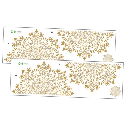 LOORGVEL 2 Stück Goldene Mandala Wandsticker im Nationalstil Dekorative PVC Wandaufkleber Langlebige Mandala Muster Wanddeko für Wohnzimmer Schlafzimmer Fenster von LOORGVEL