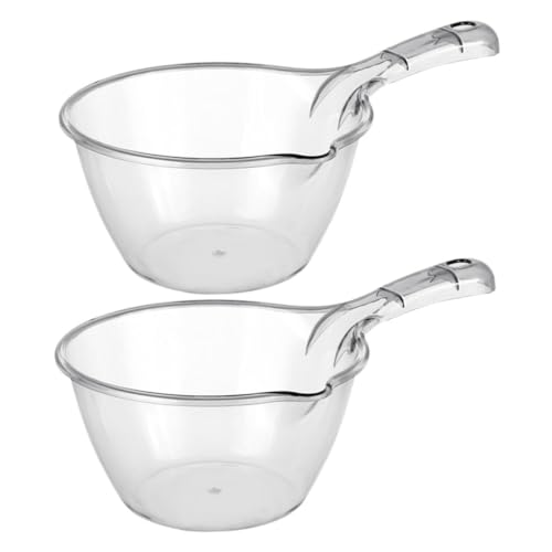 LOORGVEL 2 Stück Graue Lange Kunststoff wasserschöpfer Schöpfkelle für Haushalt Küche Bad Vielseitig Einsetzbar zum Bewässern und Kochen von LOORGVEL