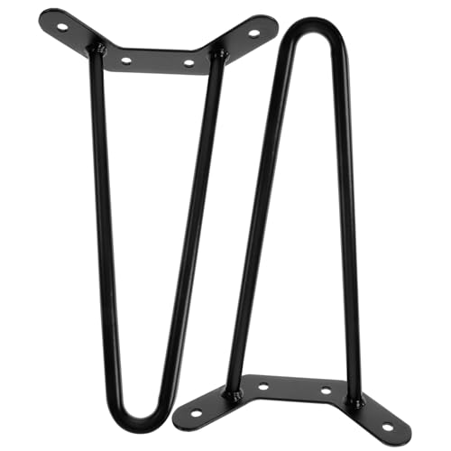 LOORGVEL 2 Stück Haarnadel Tischbeine Stabile Eisenbeine für Couchtisch Esstisch Schreibtisch Langlebige Möbelfüße DIY Tischgestell Schwarz von LOORGVEL