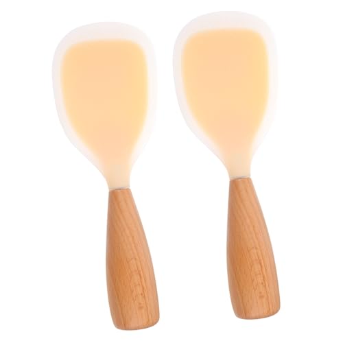 LOORGVEL 2 Stück Hitzebeständiger Stehender Reislöffel mit Rutschfestem Holzgriff Silikonbeschichteter Servierlöffel Mittelgroß Leichter Küchen Scoop für Reis und Speisen LOORGVEL 2 Stück Hitzebeständiger Stehender Reislöffel mit Rutschfestem Holzgriff Silikonbeschichteter Servierlöffel Mittelgroß Leichter Küchen Scoop für Reis und Speisen von LOORGVEL