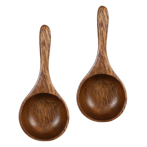 LOORGVEL 2 Stück Holz Teelöffel Japanisches Design Multifunktionale Messlöffel für Losen Tee und Backzutaten Robuste Langlebige Holzlöffel zum Abmessen und Backen von LOORGVEL