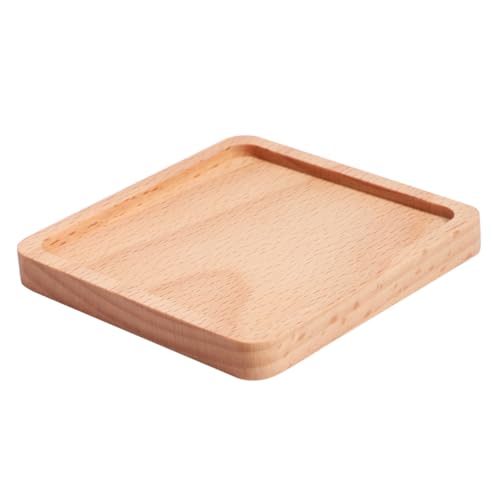 LOORGVEL 2 Stück Holz Untersetzer Japanischer Stil Beidseitig Nut Wärmedämmende Isolierpads aus Buche Quadratisch rutschfest Für Haushalt Kaffee Tassen Tischschutz von LOORGVEL
