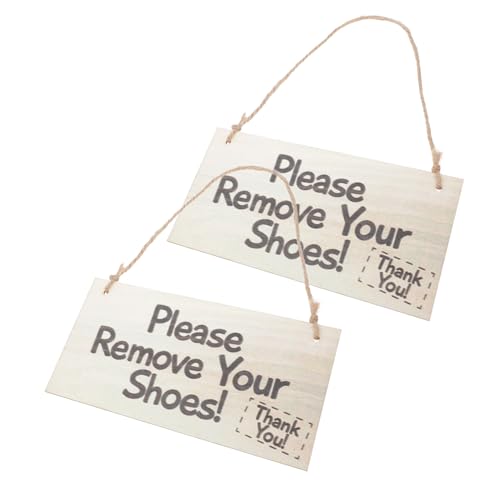 LOORGVEL 2 Stück Holzschild Bitte Schuhe Ausziehen Türschild aus Robustem Holz Langlebig Klare Fronttür Dekoration Rustikal für Zuhause Büro Hotel Innenbereich LOORGVEL 2 Stück Holzschild Bitte Schuhe Ausziehen Türschild aus Robustem Holz Langlebig Klare Fronttür Dekoration Rustikal für Zuhause Büro Hotel Innenbereich von LOORGVEL