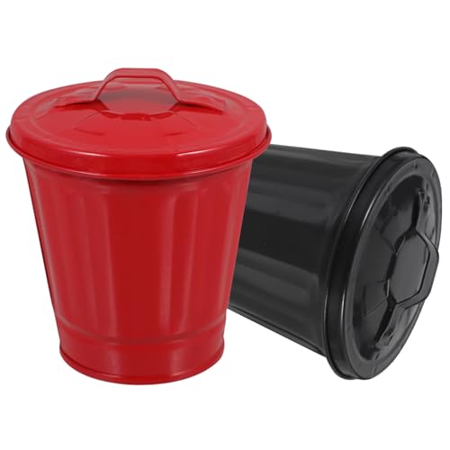 LOORGVEL 2 Stück Kleine Desktop Mülleimer aus Verzinktem Eisen mit Deckel Kompakter Tischabfalleimer für Büro Bad und Küche Geruchsneutral Vielseitiger Mini abfallbehälter für Papier und LOORGVEL 2 Stück Kleine Desktop Mülleimer aus Verzinktem Eisen mit Deckel Kompakter Tischabfalleimer für Büro Bad und Küche Geruchsneutral Vielseitiger Mini abfallbehälter für Papier und von LOORGVEL