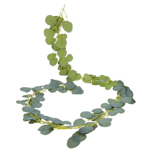 LOORGVEL 2 Stück Künstliche Eukalyptus Girlande Grünes Laub Dekor Hochzeit Tischläufer Wanddeko Feier Raumdekoration Leicht Installierbar Langlebig von LOORGVEL