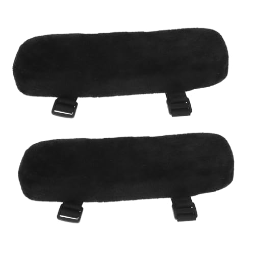 LOORGVEL 2 Stück Memory Foam Armrest Pads Ergonomische Armlehnenpolster mit Rutschfester Oberfläche für Büro Gamingstühle Komfortable Ellbogenstütze Schwarz von LOORGVEL
