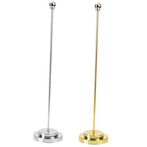 LOORGVEL 2 Stück Metall flaggenhalter Stabile Tischfahnenständer mit Lochbasis für Büro und Schreibtisch Robuster Desktop flaggenmast für Miniatur Partydeko Gold silberfarben LOORGVEL 2 Stück Metall flaggenhalter Stabile Tischfahnenständer mit Lochbasis für Büro und Schreibtisch Robuster Desktop flaggenmast für Miniatur Partydeko Gold silberfarben von LOORGVEL