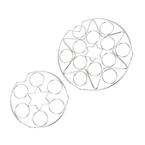 LOORGVEL 2 Stück Multifunktionaler Teilig Edelstahl Dampfgarer Eierhalter Löchern Hitzebeständiges Küchen Dämpfgestell für Eier Kochen und Dampfgaren Platzsparend und Leicht zu Reinigen von LOORGVEL