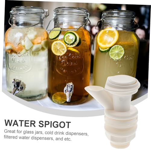LOORGVEL 2 Stück Push button Wasserhahn Ersatz Lebensmittelgeeignetes PP Material Wasserspender Auslaufventil für Getränke Wasserkühler Installieren für Glasflaschen und Kaltgetränke von LOORGVEL