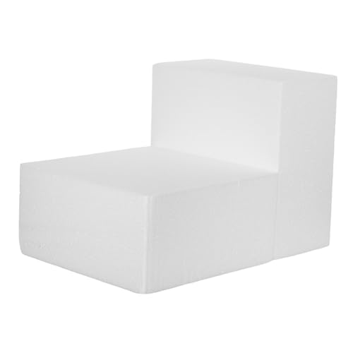 LOORGVEL 2 Stück Quadratische Cake Dummy Modelle aus Schaumstoff Glatte Oberfläche Weiß für Tortendekorationspraxis Fondant Übung und Backkurs Cake Modelle für Display und Training von LOORGVEL