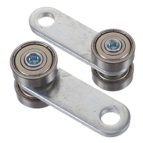 LOORGVEL 2 Stück Schiebetür Doppelrollen mit Kugellager Stahl Schiebetürrolle Tragkraft Schraubenloch Langlebiger Türlaufwagen für Innen Außentüren von LOORGVEL