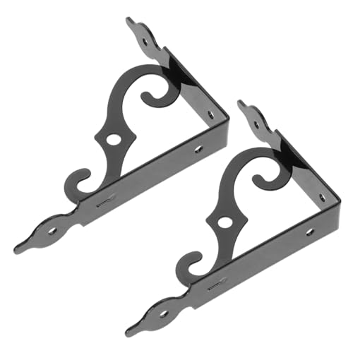 LOORGVEL 2 Stück Schwerlast Regalhalterung aus Dickem Metall Unsichtbare Wandmontage Stabiler Dekorativer Shelf Bracket für Bücherregal und Display Schwarz von LOORGVEL