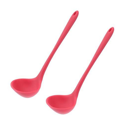 LOORGVEL 2 Stück Silikon Suppenlöffel mit Langem Griff Antihaftbeschichtet Hitzebeständig Einteiliges Design Bpa Frei zum Servieren von Suppe und Heißen Speisen Rot Küchenutensilien LOORGVEL 2 Stück Silikon Suppenlöffel mit Langem Griff Antihaftbeschichtet Hitzebeständig Einteiliges Design Bpa Frei zum Servieren von Suppe und Heißen Speisen Rot Küchenutensilien von LOORGVEL